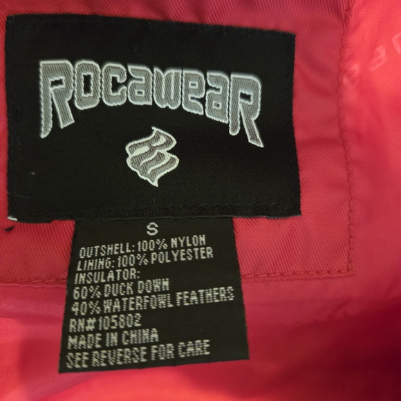Rocawear Red Puffer Jacket with Fur Trim - Picture 7 of 13